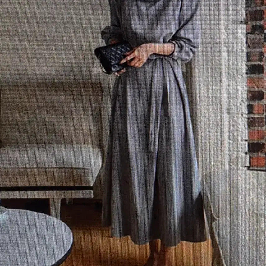 [BUNJANG] Chic French Strap Long Dress 2 Colors / (해외배송)시크 프렌치 하프 스트랩 원피스 2컬러