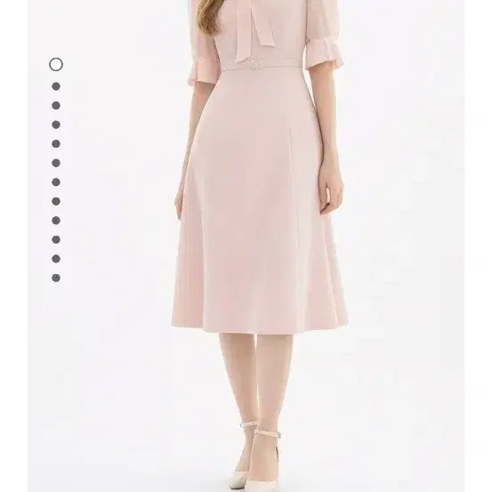 [BUNJANG] KL A-Line Chiffon Dress Light Pink Size 55 / KL 포샤 A라인 쉬폰 원피스 55사이즈 라이트핑크