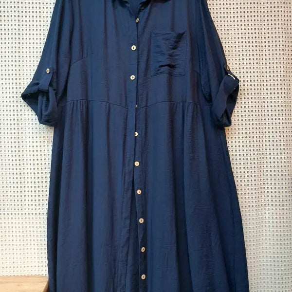 [BUNJANG] Navy Shirt Dress / 네이비  원피스 free