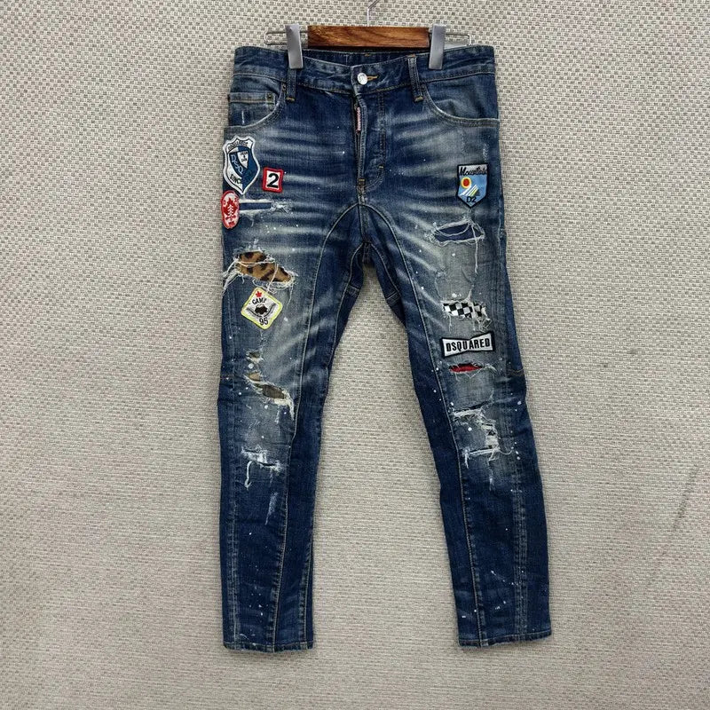 [BUNJANG] DSQUARED2 Multi-Patch Span Denim Jeans 46 / 디스퀘어드2 멀티패치 스판 데님 청바지 46 H02154