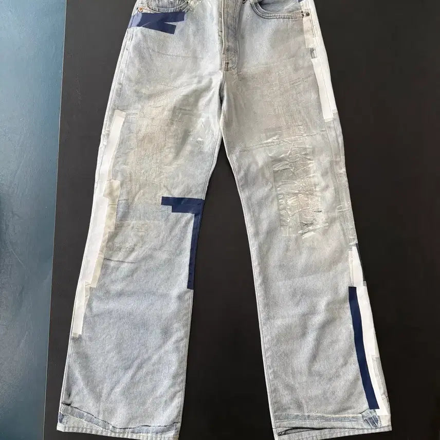 [BUNJANG] Acne Studios Trompe L'Oeil Tape Jeans Light Blue / 아크네 스튜디오 트롱프 유 테이프 진 라이트 블루