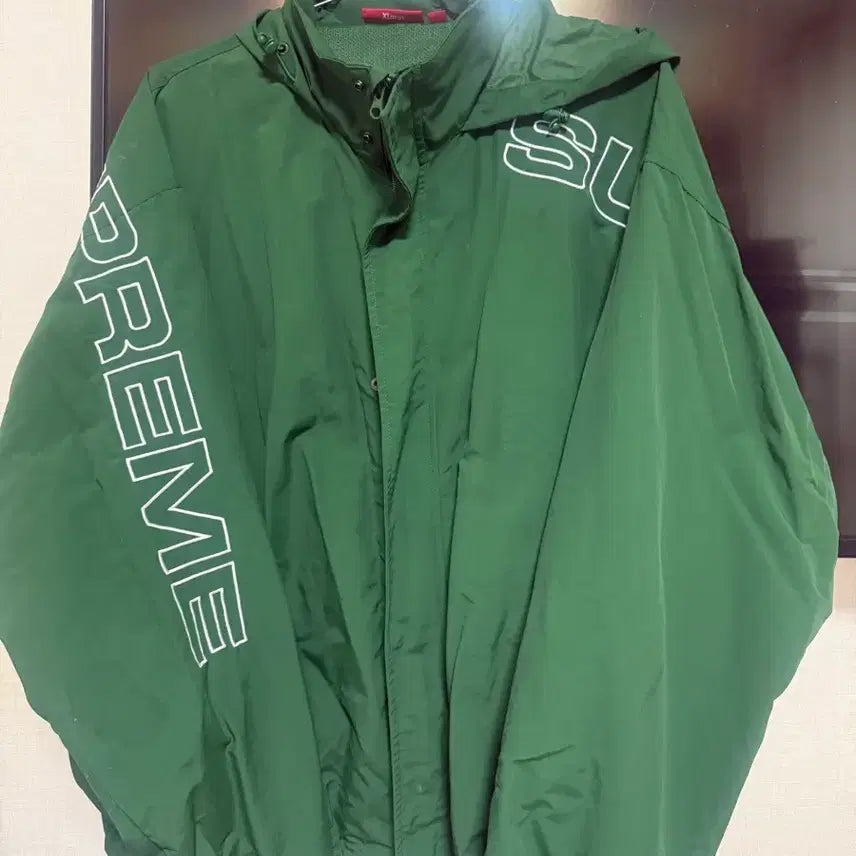 [BUNJANG] Supreme Track Embroidery Green Jumper L / 슈프림 트랙자수 그린 L