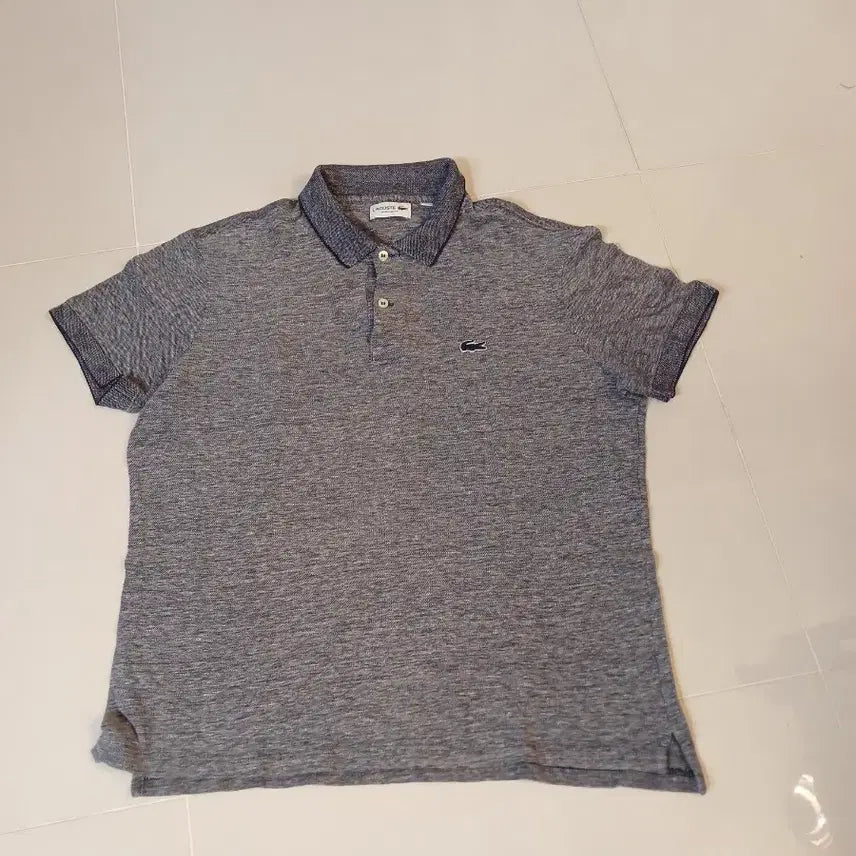 [BUNJANG] Lacoste Linen Blend Polo Shirt Grey Men's / 라코스테  린넨혼방카라티 그레이 남성