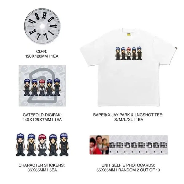 [BUNJANG] Longshot x Jay Park x Bape T-Shirt & Mixtape Set (Size XL) / 롱샷 & 박재범 x 베이프 티셔츠 믹스테이프 세트(사이즈 XL)
