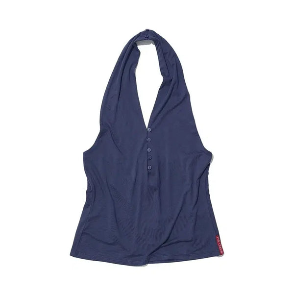 [BUNJANG] Partimento Woman Button-Up Jersey Halterneck Top / 파르티멘토우먼 pwc 버튼업 저지 홀터넥 탑