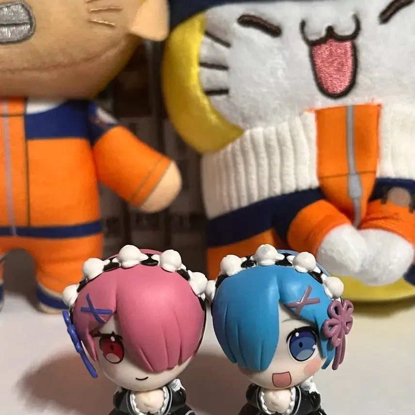 [BUNJANG] Re:Zero Ram & Rem Mini Figure Bundle Set / 리제로) 람,렘 미니 피규어 일괄