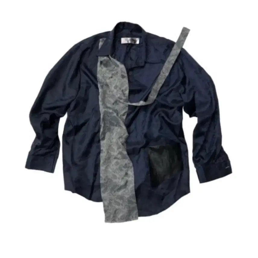 [BUNJANG] NDISCLOSE Paisley Shirt Navy / 논디스클로즈 페이즐리셔츠