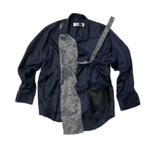 [BUNJANG] NDISCLOSE Paisley Shirt Navy / 논디스클로즈 페이즐리셔츠