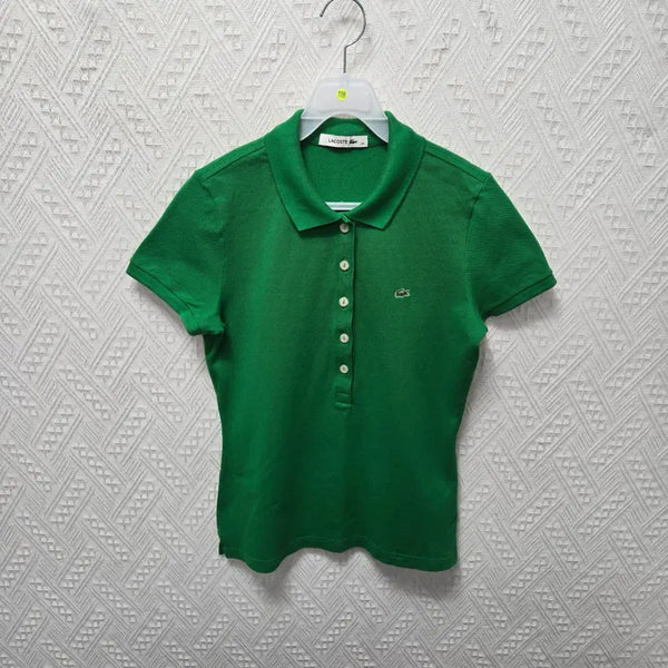 [BUNJANG] Lacoste Women's Short Sleeve Polo Shirt White Size 38 / 하118 라코스테 여성 카라 반팔 38