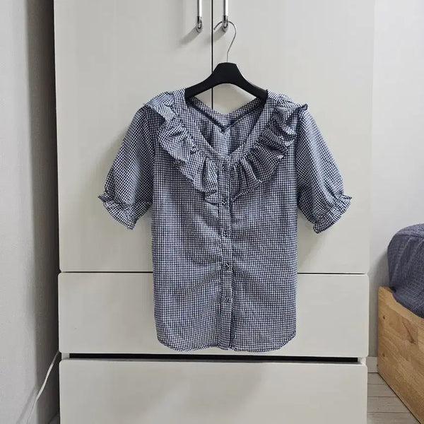 [BUNJANG] Frill Blouse / 지지미 프릴 블라우스 (새상품)