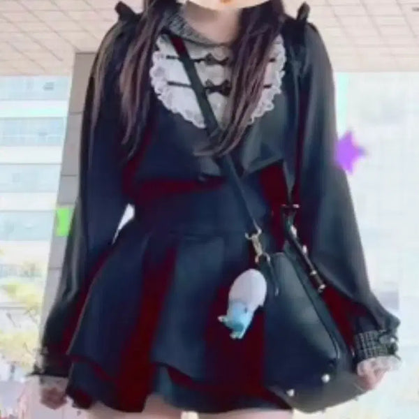 [BUNJANG] Noemi Blouse & Michelle Macaron Skirt Set (Black, XS) / 급전ㅜㅜ오늘만택포개별가능) 노에미 블라우스 미셸마카롱 스커트 블랙 xs 양산형 지뢰계