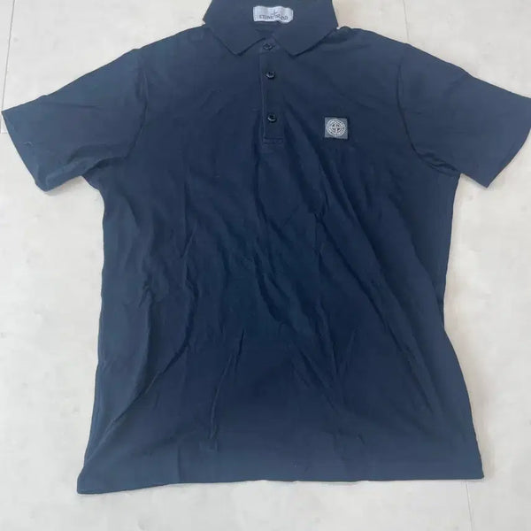 [BUNJANG] Stone Island Logo Short Sleeve Polo Shirt / 스톤아일랜드 로고 반팔 폴로티