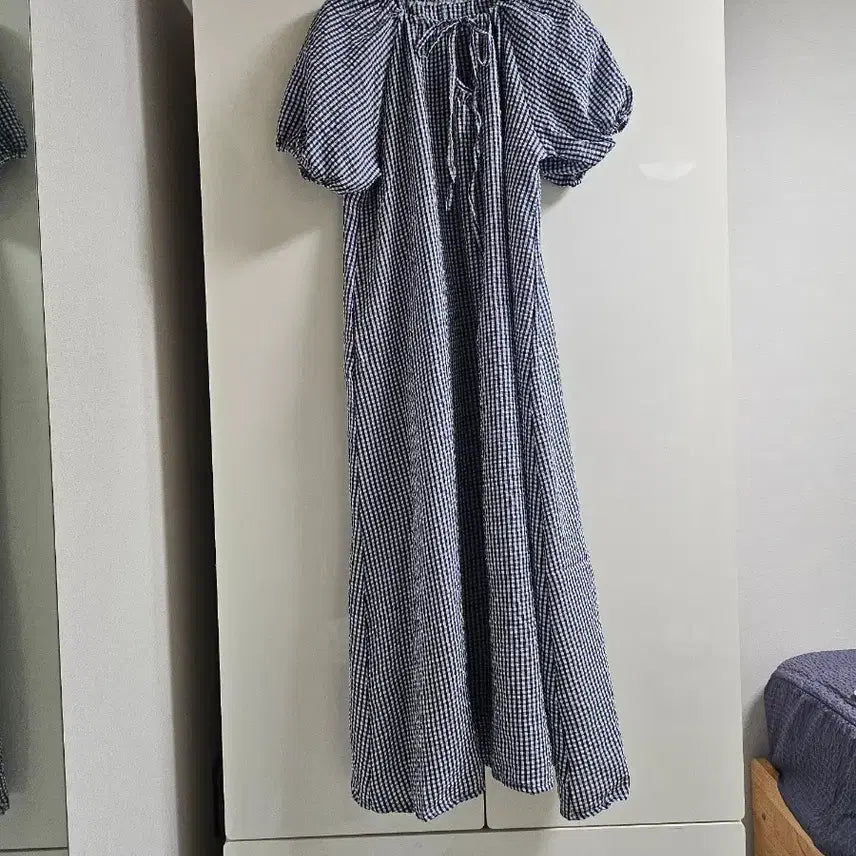 [BUNJANG] Ggimi Puff Sleeve Long Dress / 지지미 퍼프소매 롱원피스(새상품)
