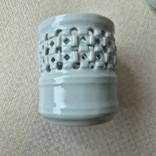 [BUNJANG] Celadon Porcelain Pierced Brush Holder / Pencil Cup / 청자 투각 도자기 붓통 / 연필꽂이