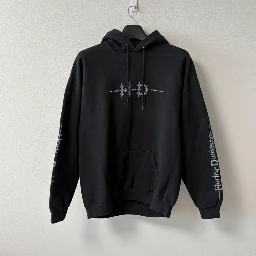 [BUNJANG] 00s Harley Davidson H-D Metallic Print Hoodie / 00s 할리 데이비슨 HD 후드
