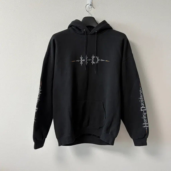 [BUNJANG] 00s Harley Davidson H-D Metallic Print Hoodie / 00s 할리 데이비슨 HD 후드