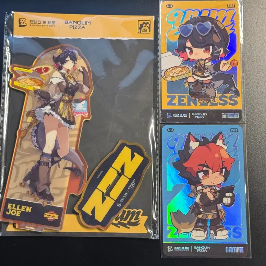[BUNJANG] Zenless Zone Zero ZenZoneZ Vollie Pizza Collaboration Ellen Joe Acrylic Stand + 2 Photocards / 젠레스 존 제로 젠존제 반올림피자 콜라보 엘렌 조 아크릴 스탠드 + 포토카드 2종