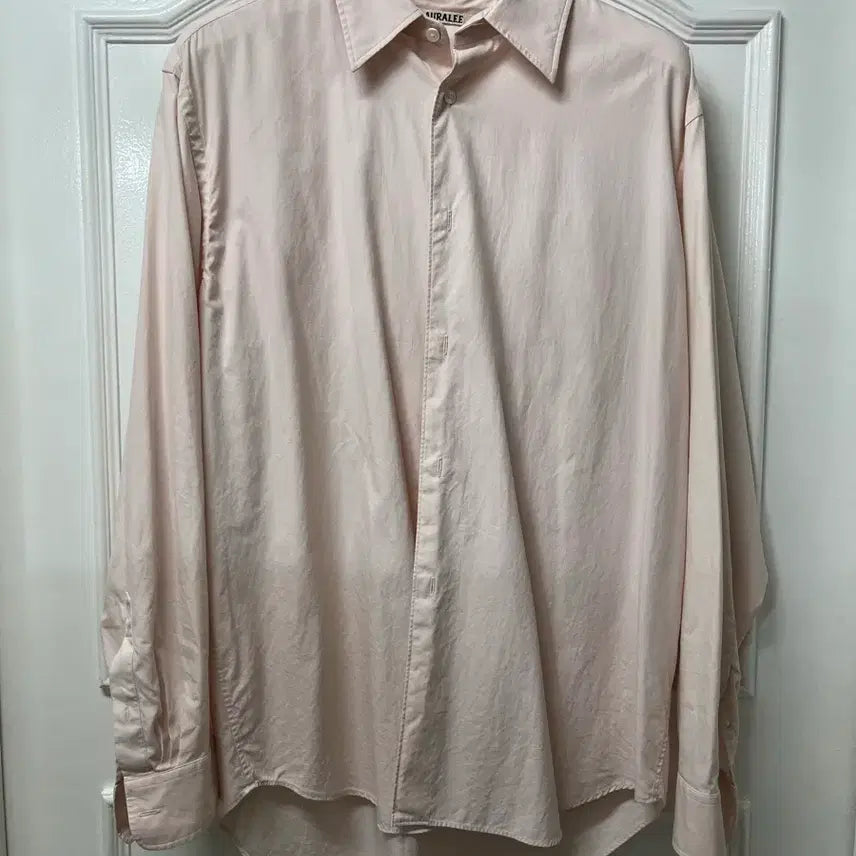 [BUNJANG] Auralee 23AW Fins Twill Shirt Light Pink Size 4 / 오라리 23aw 핀스 트윌 셔츠 라이트 핑크 4사이즈