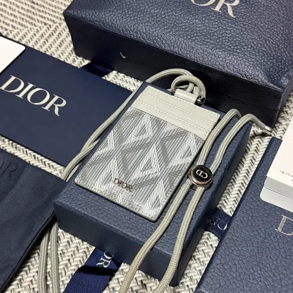 [BUNJANG] Dior Diamond Vertical Card Holder Necklace Wallet / [풀구성] 디올 다이아몬드 버티컬 지갑 목걸이 지갑