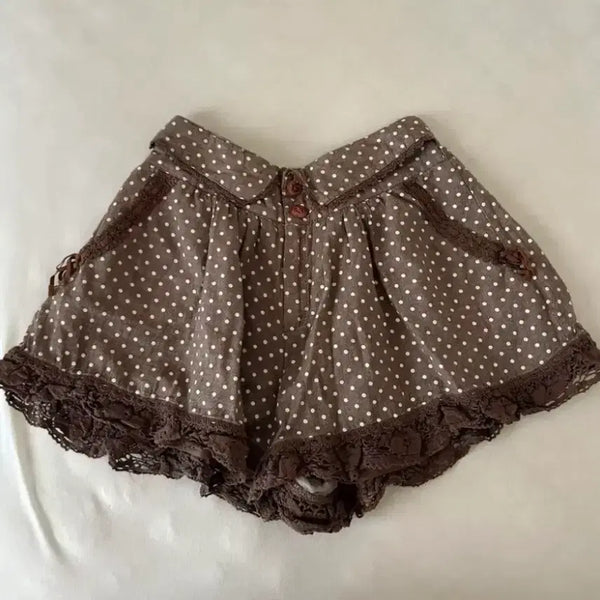 [BUNJANG] Liz Lisa Chocolate Dot Culottes Brown / 리즈리사 초코 도트 큐롯 브라운 lizlisa 라떼갸루 히메갸루 히메카지 고전 딸기 stc빈티지 레이스 치마 반바지 핀터레스트 charm가방