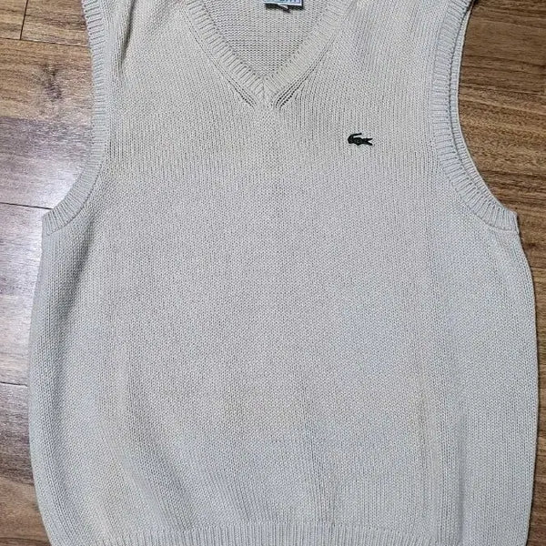 [BUNJANG] Lacoste Knit Vest Beige / 라코스테 니트 베스트 베이지