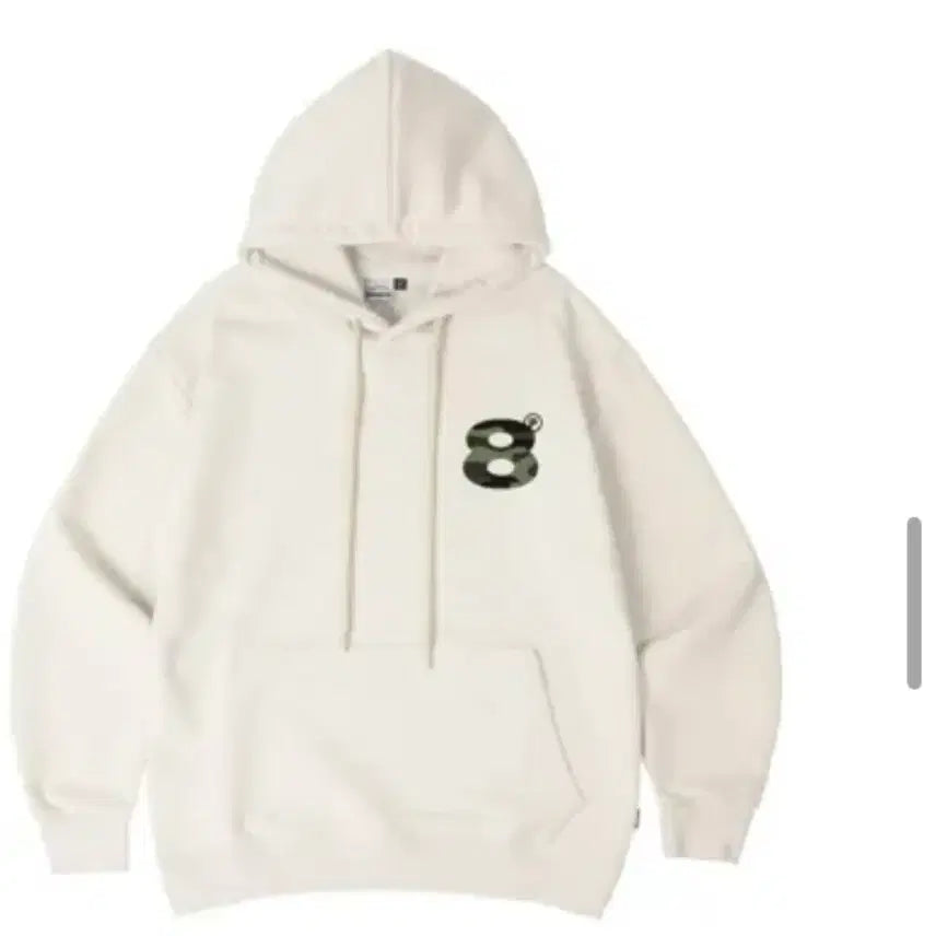 [BUNJANG] Prime Eight Ball Oversized Hoodie Ivory S / 프라임에이트 ball 오버핏 후드티 아이보리 S (기모X)