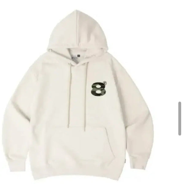 [BUNJANG] Prime Eight Ball Oversized Hoodie Ivory S / 프라임에이트 ball 오버핏 후드티 아이보리 S (기모X)