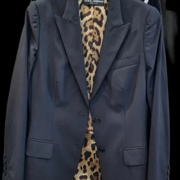 [BUNJANG] Dolce & Gabbana Leopard Lined Black Jacket / 돌체앤가바나 레오파드 안감 블랙 자켓