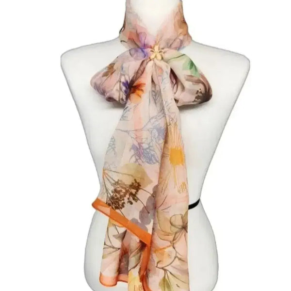 [BUNJANG] Daks Wool Silk Long Scarf Floral Pattern / 새상픔) 닥스 울실크 롱스카프