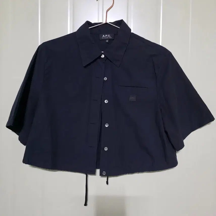 [BUNJANG] A.P.C. Navy Crop Shirt Size 38 / A.P.C. 네이비 크롭 셔츠 38