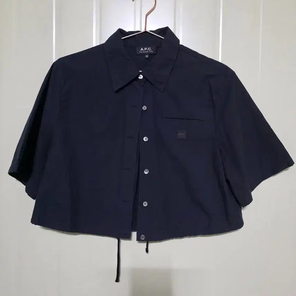 [BUNJANG] A.P.C. Navy Crop Shirt Size 38 / A.P.C. 네이비 크롭 셔츠 38