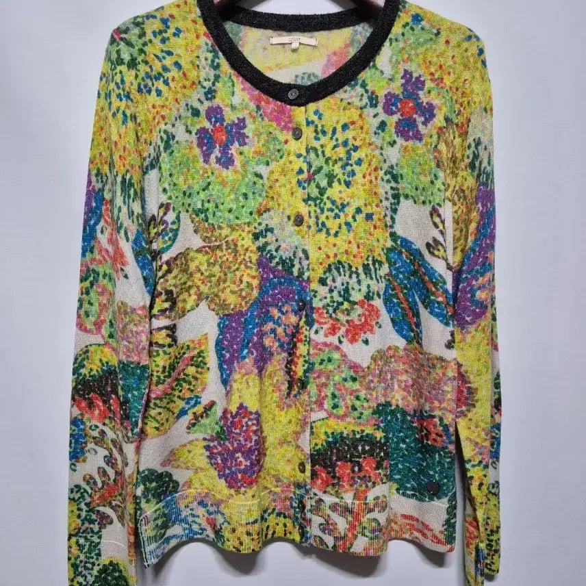 [BUNJANG] Oilily Knit Cardigan Yellow Pattern Size 66 / 오일릴리 니트 가디건 옐로우 패턴 66