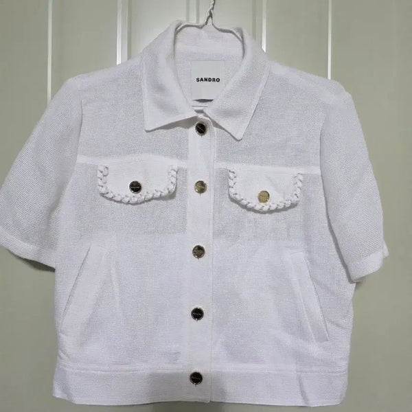 [BUNJANG] Sandro Tweed Jacket White / 산드로 트위드 자켓 화이트