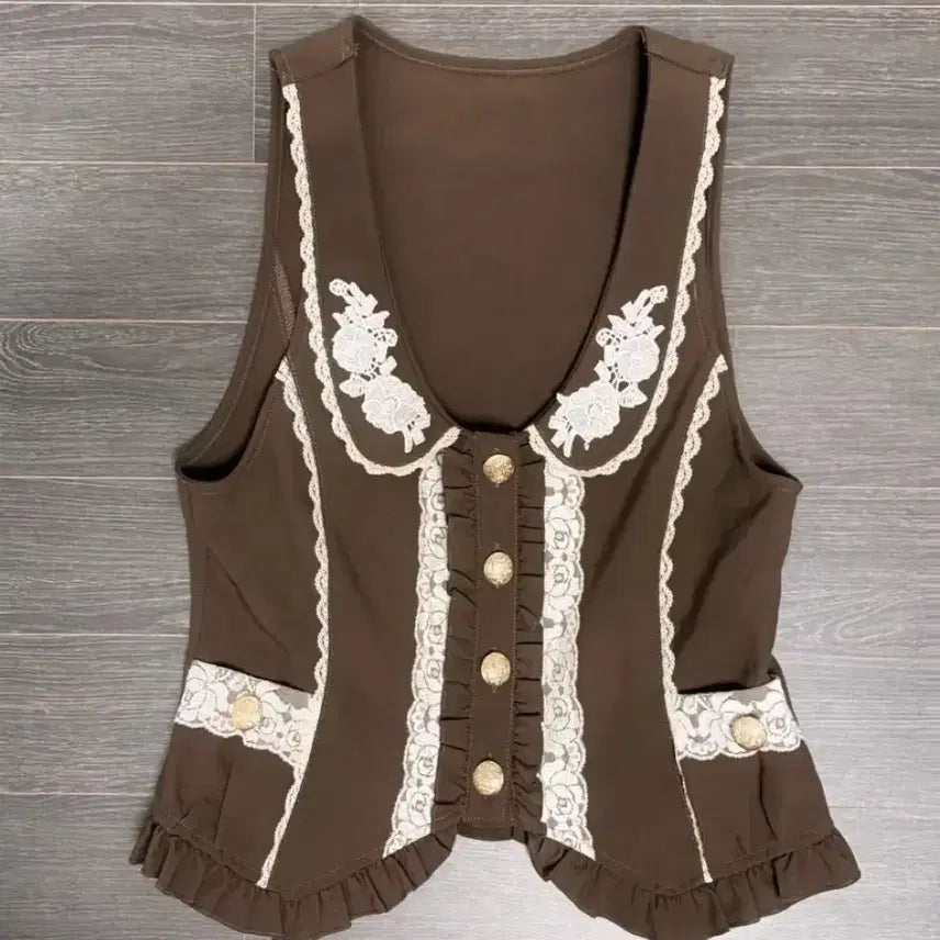 [BUNJANG] Axes Femme Pinterkal Brown Vest / axes femme 엑시즈팜 핀터깔 브라운 초코 베스트 조끼