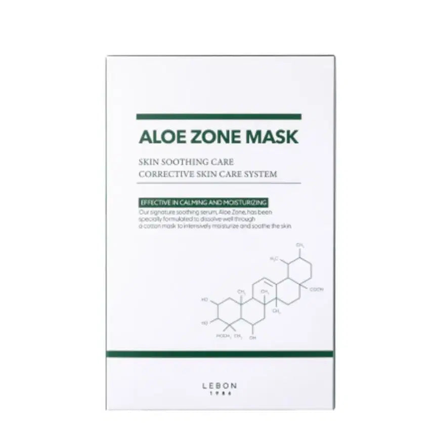 [BUNJANG] Rebon Aloe Zone Sheet Mask Box (5 Sheets) / 르본 알로에 존 시트 마스크 1박스 5매입