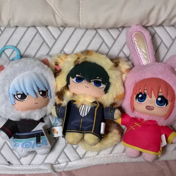 [BUNJANG] Gintama Eaki Labubu Plush Set - Gintoki, Hijikata, Kagura / 은혼 eaki 라부부 인형 긴토키 히지카타 카구라 일괄