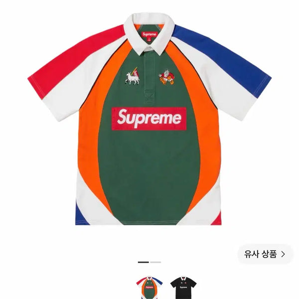 [BUNJANG] Supreme S/S Rugby Multicolor Short Sleeve Shirt / 슈프림 숏슬리브 럭비 멀티컬러