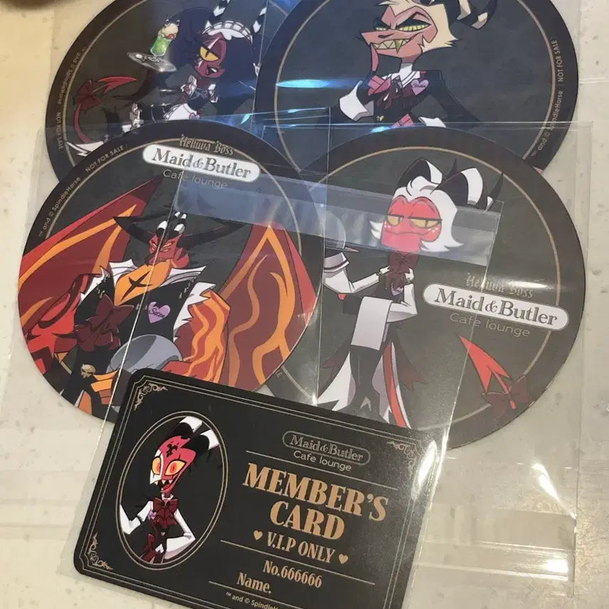 [BUNJANG] Helluva Boss Cafe Collaboration Special - Member Card & Coaster Bundle Set (11 pcs) / 11장 일괄 ) 헬루바 보스 애니메이트 잠실 콜라보 카페 특전 코스터 멤버스카드 마몬 셀리메이 글리츠 글램 목시 블리츠 사탄 스트라이커