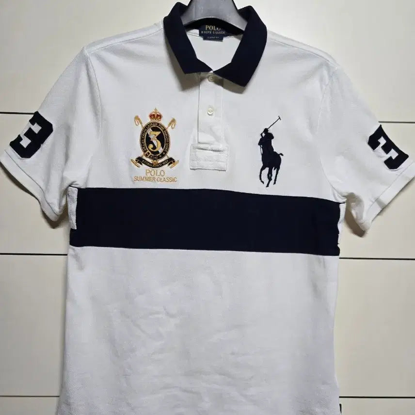 [BUNJANG] Polo Ralph Lauren New Chief Keeper Big Pony Collar Short Sleeve T-Shirt White M / 폴로 랄프로렌 신형 큐알인증 치프키프 빅포니 카라 반팔 티셔츠