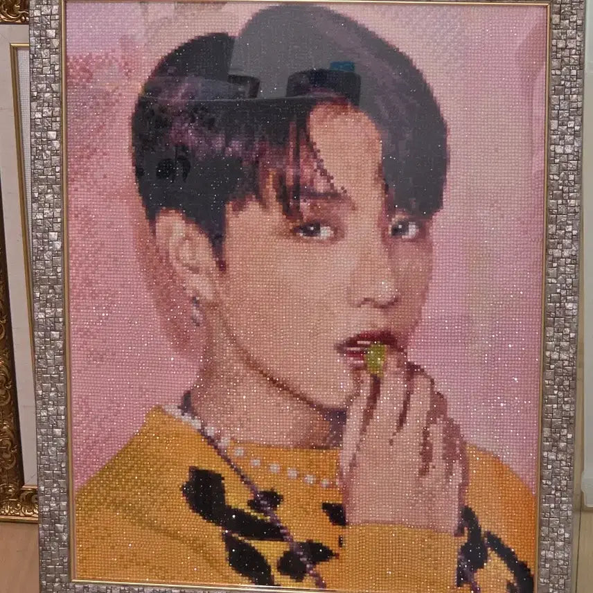 [BUNJANG] BTS Jungkook Jewel Diamond Painting Framed / BTS정국 보석십자수 완성품 액자포함