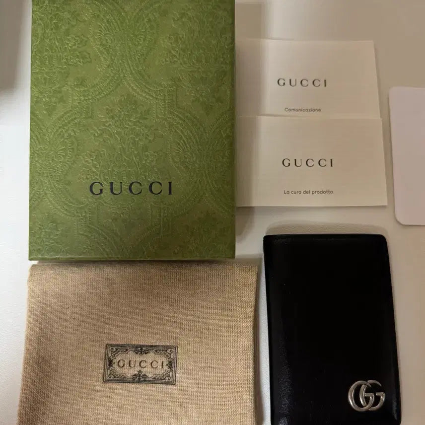 [BUNJANG] Gucci Marmont Leather Card Wallet [Silver Hardware] / 구찌 마몽 레더 카드 지갑 [은장]