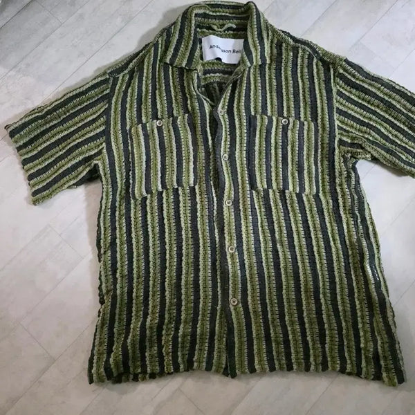 [BUNJANG] Andersson Bell Sheer Knit Open Collar Shirt L / 앤더슨벨 쉬어 니트 오픈카라 셔츠 L