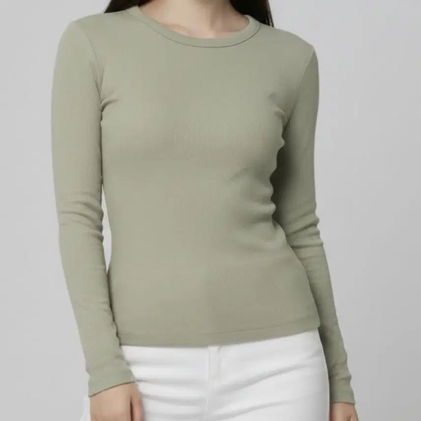 [BUNJANG] H&M Ribbed Modal Blend Basic Top / H&M 기본 골지티