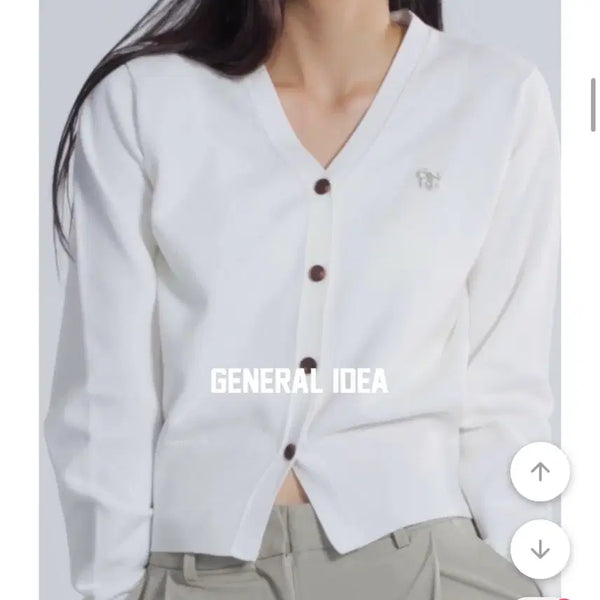 [BUNJANG] General Idea GNRL Essential Cardigan White / 제너럴아이디어 GNRL 에센셜 가디건