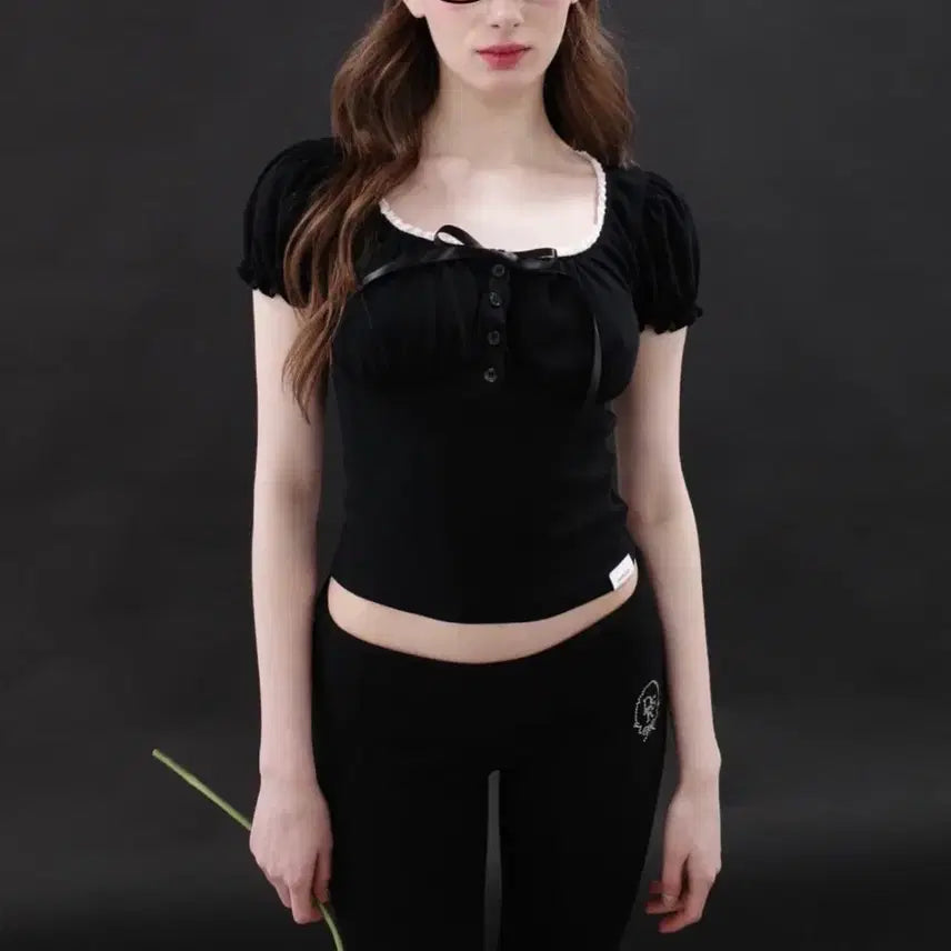 [BUNJANG] Dry Rose Dorothy Shirring Top - Black / 새상품 드라이로즈 도로시 셔링 탑 블랙