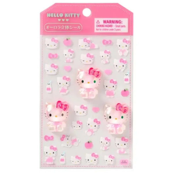 [BUNJANG] Sanrio Charamelki Seal Friends Aurora 3D Stickers / 산리오 오리지널 캬라메키 씰 프렌즈 오로라 입체 봉봉 스티커