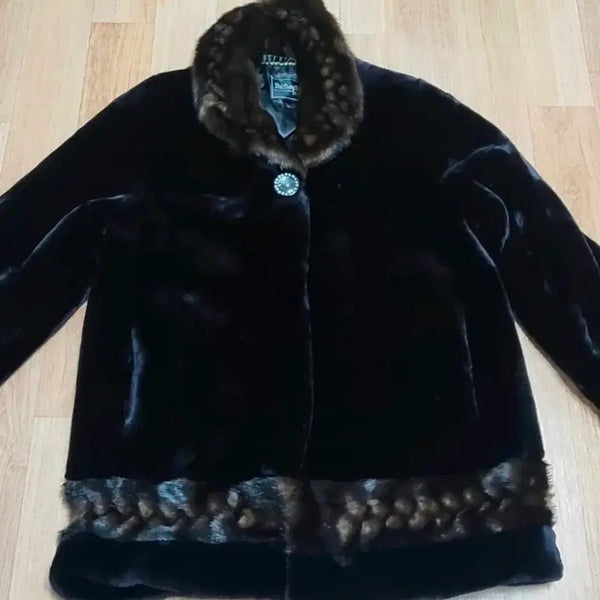 [BUNJANG] Eco Fur Coat Black / 에코 퍼 코트 블랙