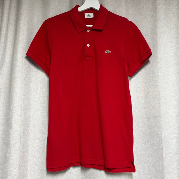 [BUNJANG] Lacoste Pique Short Sleeve Polo Shirt Red Size 4 (100) / 라코스테 피케 반팔 카라티 레드 4 (100)