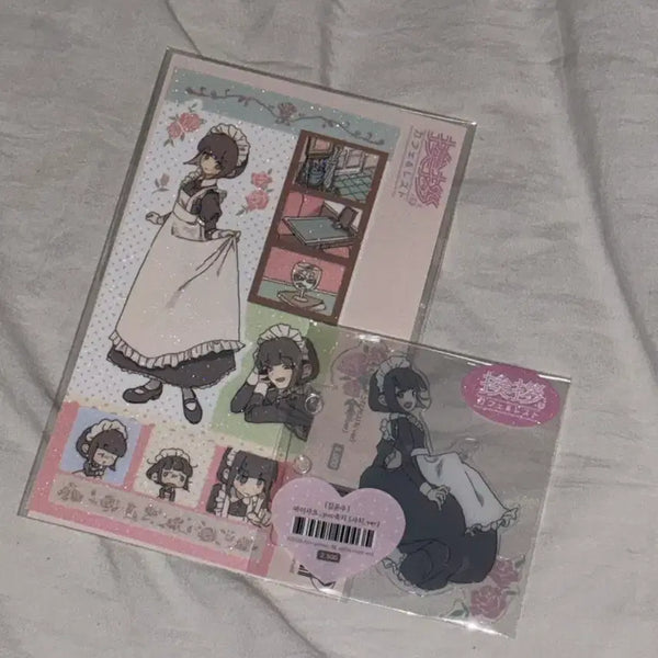 [BUNJANG] Aisatsu Cafe Sachie Version Glitter PVC Sticker Set with Diary Inserts / 아이사츠카페 사치 판 스티커 pvc 속지 양도 김윤수 작가 다꾸 스티커 다이어리 글리터 장난감 6공 아이 통판 마켓
