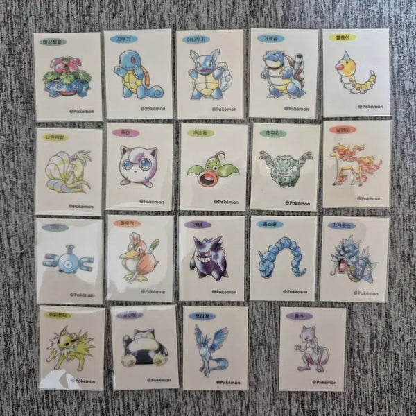 [BUNJANG] Pokemon Stickers Artwork Including Mewtwo Bundle Set / 포켓몬 띠부씰 아트워크 뮤츠 포함 띠부실 일괄판매.